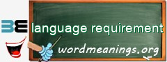 WordMeaning blackboard for language requirement